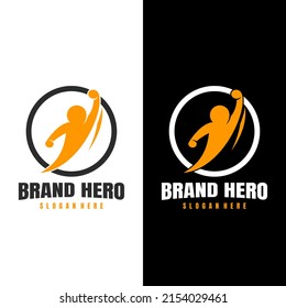 hero logo creative simple design vector