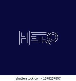 Hero logo design, line vector