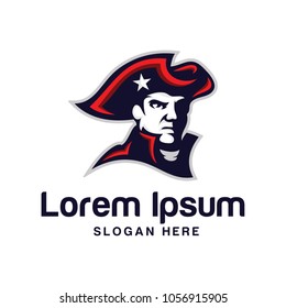 Hero Logo Design Template. Cowboy with Vector Logo Head Concept.