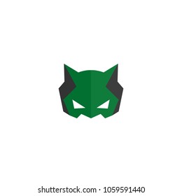 Hero Mask Face Character in flat design template. Vector illustration with white background