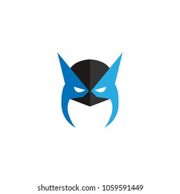 Hero Mask Face Character in flat design template. Vector illustration with white background
