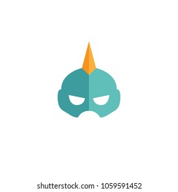 Hero Mask Face Character in flat design template. Vector illustration with white background