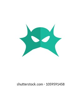 Hero Mask Face Character in flat design template. Vector illustration with white background
