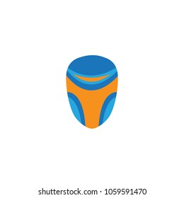 Hero Mask Face Character in flat design template. Vector illustration with white background