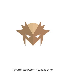 Hero Mask Face Character in flat design template. Vector illustration with white background