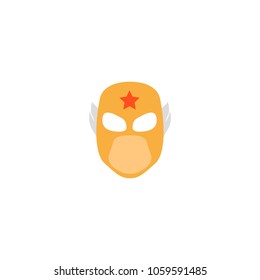 Hero Mask Face Character in flat design template. Vector illustration with white background