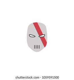 Hero Mask Face Character in flat design template. Vector illustration with white background