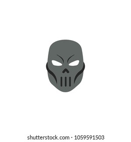 Hero Mask Face Character in flat design template. Vector illustration with white background