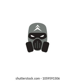 Hero Mask Face Character in flat design template. Vector illustration with white background