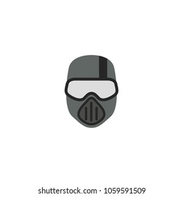 Hero Mask Face Character in flat design template. Vector illustration with white background