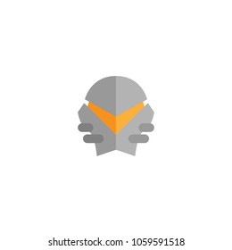 Hero Mask Face Character in flat design template. Vector illustration with white background