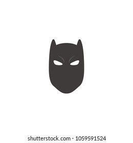 Hero Mask Face Character in flat design template. Vector illustration with white background