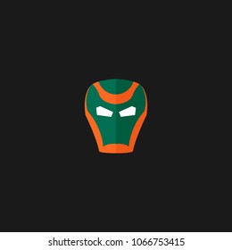 Hero Mask Face Character in flat design template. Vector illustration with white background