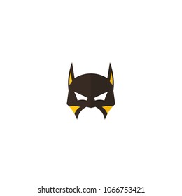 Hero Mask Face Character in flat design template. Vector illustration with white background