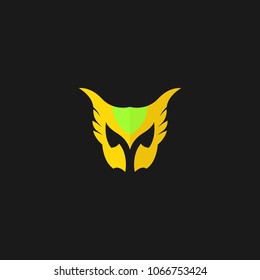Hero Mask Face Character in flat design template. Vector illustration with white background