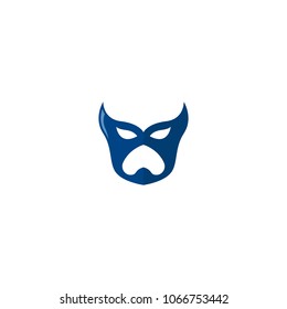 Hero Mask Face Character in flat design template. Vector illustration with white background