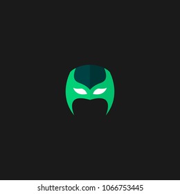 Hero Mask Face Character in flat design template. Vector illustration with white background