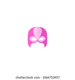 Hero Mask Face Character in flat design template. Vector illustration with white background