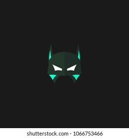Hero Mask Face Character in flat design template. Vector illustration with white background