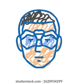 máscara de herói face ícone de rabiscar vetor de esboço. máscara de herói face sinal. símbolo isolado ilustração