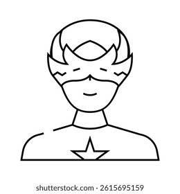 hero mask face line icon vector. hero mask face sign. isolated contour symbol black illustration