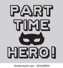 Hero mask typography, t-shirt graphics, vectors