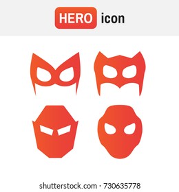 Hero Mask Vector. Super Hero Masks Vector Illustration Set