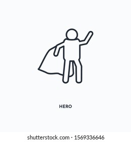 hero outline icon. Simple linear element illustration. Isolated line hero icon on white background. Thin stroke sign can be used for web, mobile and UI.