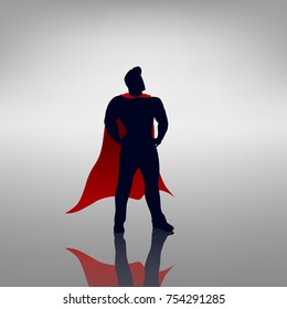 hero with red cape