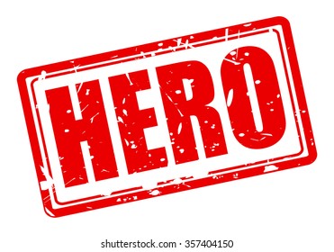 HERO red stamp text on white