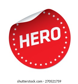 HERO red vector sticker