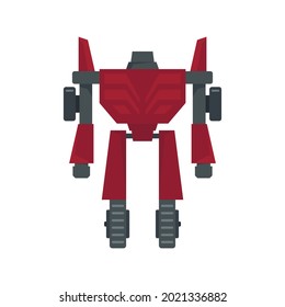 Hero robot transformer icon. Flat illustration of hero robot transformer vector icon isolated on white background