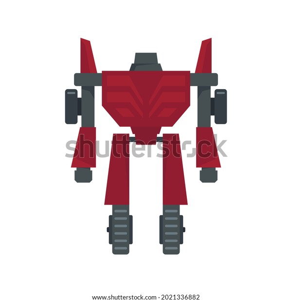 Hero robot\
transformer icon. Flat illustration of hero robot transformer\
vector icon isolated on white\
background