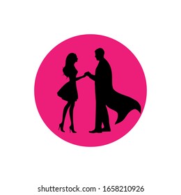 Hero romantic shillouete vector design template