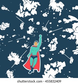 Hero Saves Planet Vector Illustration