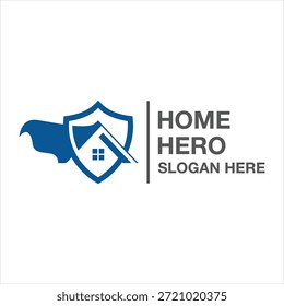 hero shield house concept logo design vector templat