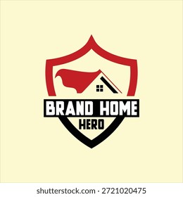 Hero Shield House Concepto Logo Diseño Vector Plantilla