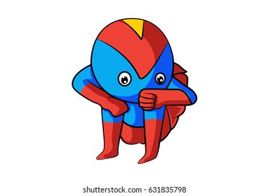 hero Sitting. Vector Illustration. Isolated on white background.