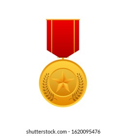Hero of the Soviet Union gold star award. Illustration on white background. Vector stock illustration.