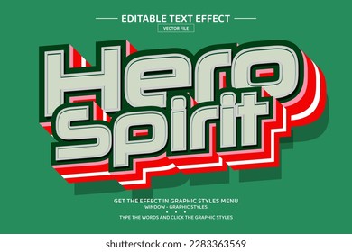Hero spirit 3D editable text effect template