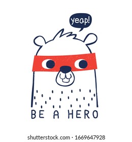 hero squirrel drawing as vector for tee print