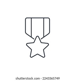 Hero Star. Feat. Vector linear icon isolated on white background. 