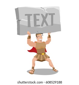 Hero Strong Hold Stone Text Vector