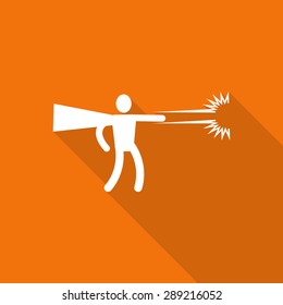 hero superhero flat icon with long shadow. 