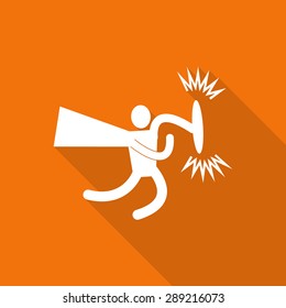 hero superhero flat icon with long shadow. 