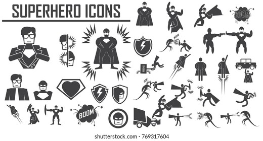 hero superhero icons . illustration vector EPS 10