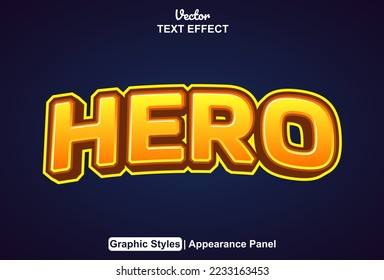 hero text effect with graphic style and editable.