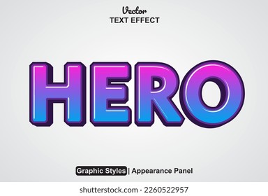 hero text effect with graphic style and editable.