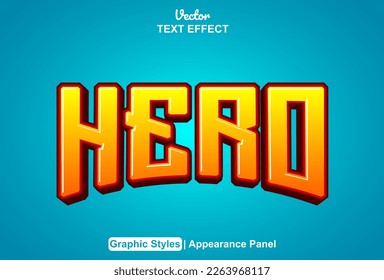 hero text effect with graphic style and editable.