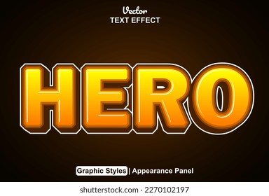 hero text effect with graphic style and editable.